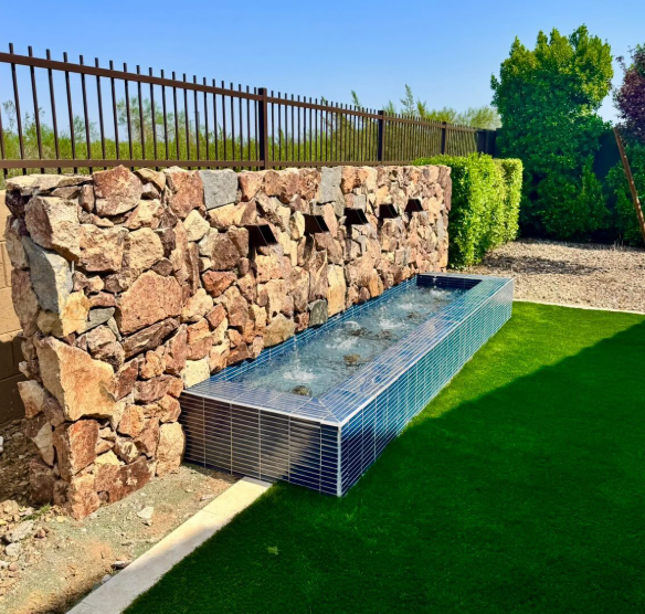 Custom Stone Water Feature — Day