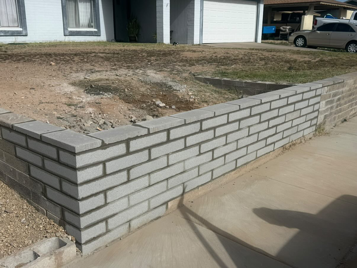 Block Repairs — Front Yard Wall