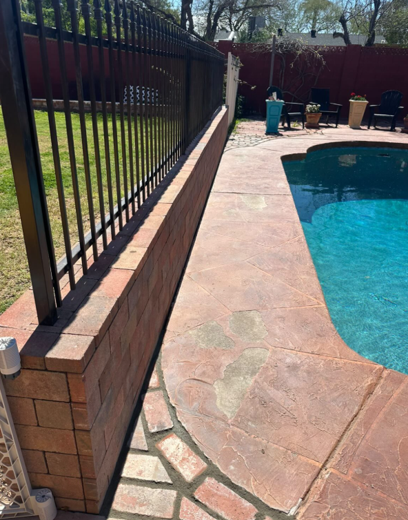 Poolside Block Wall & Decking